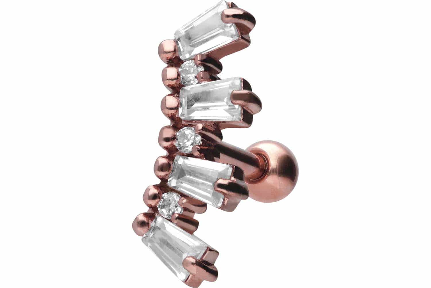 Chirurgenstahl Ohrpiercing 7 KRISTALLE